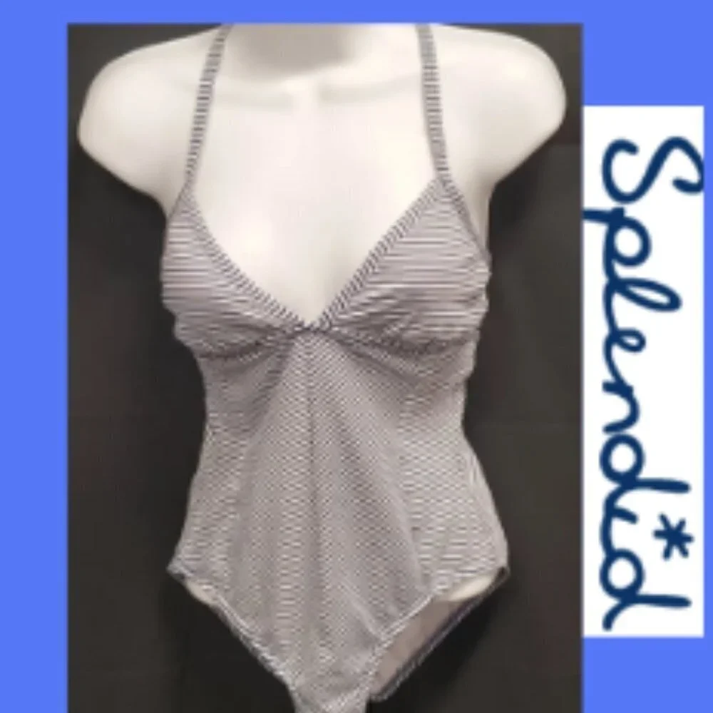 Splendid Striped Bathing Suit SZ MD